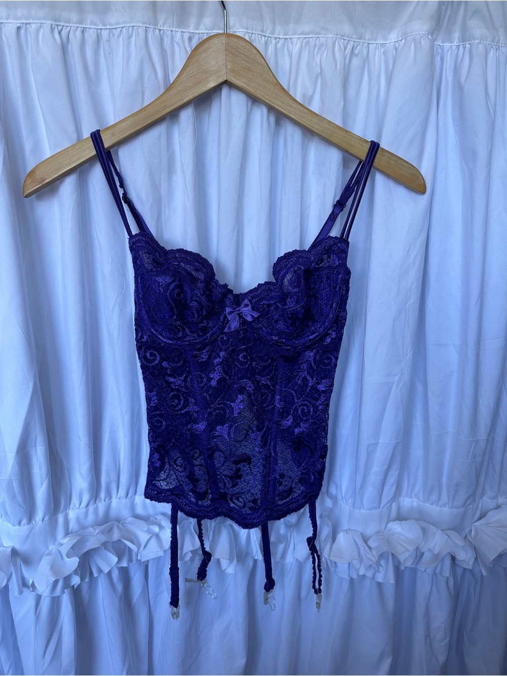 Vintage Purple Lace Corset Crop Top